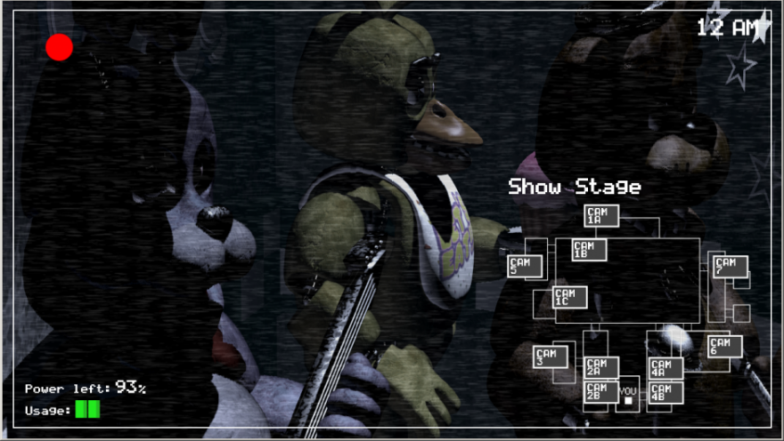 Five nights at Freddy's 1 - All animatronics and their locations (FNAF)