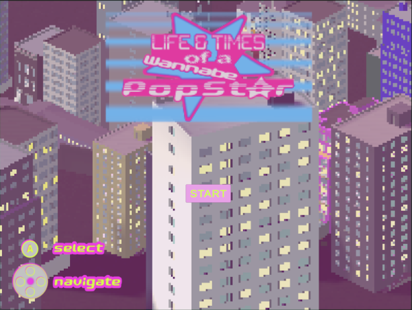 The title screen of the game